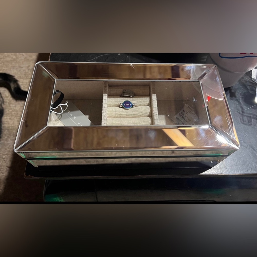 Mirrored Glass Jewelry Box